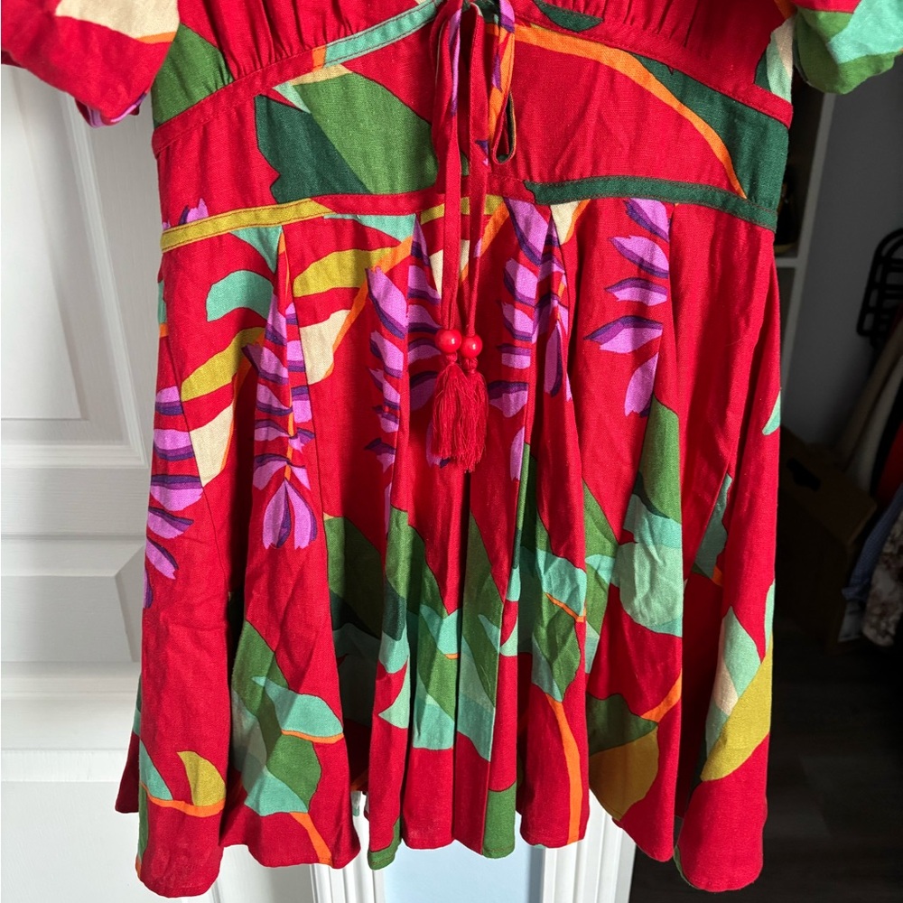 Revolve House of Harlow 1960 Tropical Puff Sleeve Mini Dress 6 - Picture 3 of 10